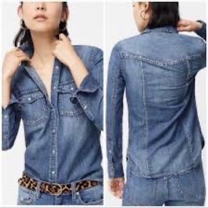 J. Crew Denim Western Pearl Snap shirt, size 6